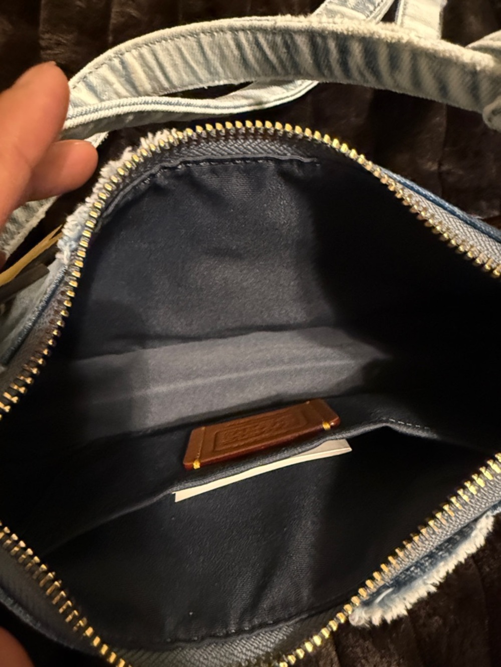 Coach Teri Shoulder Bag In Loved Denim With Charms - Picture 4 of 5
